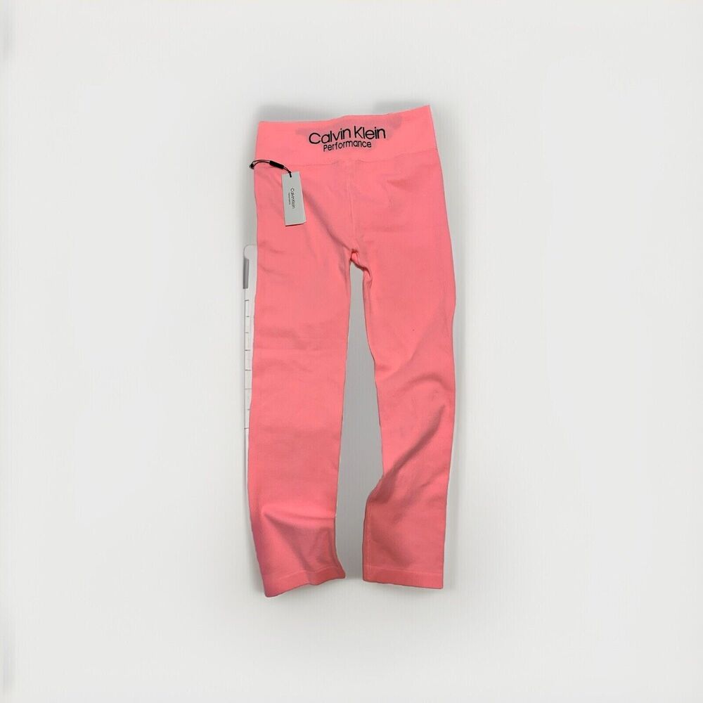Brand New Calvin Klein Performance Orange 3/4 Length Large Leggings